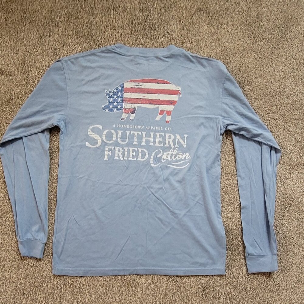 Southern Fried Cotton Blue  Unisex long Sleeve Shirt Medium - New without Tag!